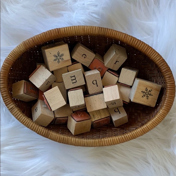 Other - Mini rubber stamp alphabet with snowflakes